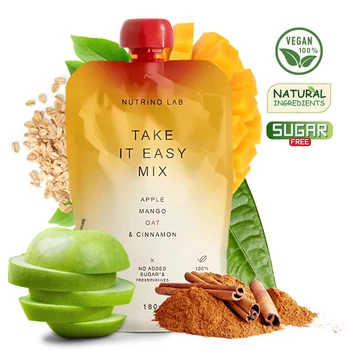 Фруктово-злаковый смузи Nutrino Lab Take It Easy MIX Яблоко, манго, овёс и корица, 180 г