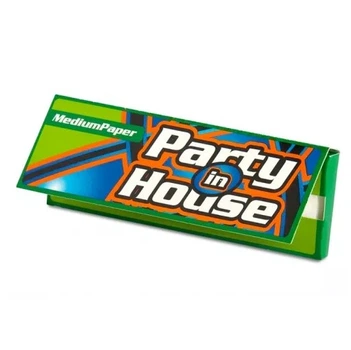 Папір сигаретний Party In House Green 70мм рисовий 16 г/м² 50 шт короткий формат