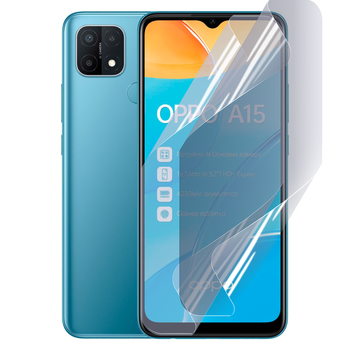 Антишпион приватная плёнка гидрогелевая для смартфона OPPO A15S противоударная прозрачная