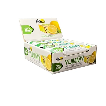 Батончик FitWin YUMMY Bar 36% no added sugar, 12*55 грамм - Лимон-мохито
