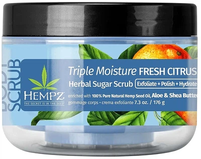 Скраб цукровий для тіла «Потрійне зволоження» Hempz Triple Moisture Fresh Citrus Herbal Sugar Scrub , 176 г