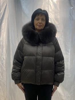 Жіночий зимовий пуховик Vivilona (Max Mara) 5618 Коричневий, 2XL