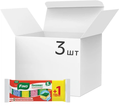 Упаковка губок кухонных Fino Пиноэффект поры 5+1 шт х 3 пачки (4823058343792)