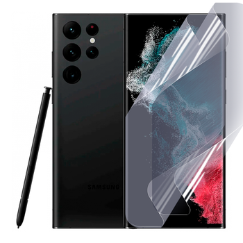 Антишпион приватная плёнка гидрогелевая для смартфона Samsung Galaxy S22 Ultra (SM-S908B) противоударная прозрачная