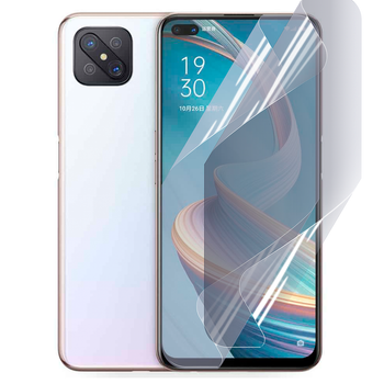 Антишпион приватная плёнка гидрогелевая для смартфона Oppo A92s противоударная прозрачная