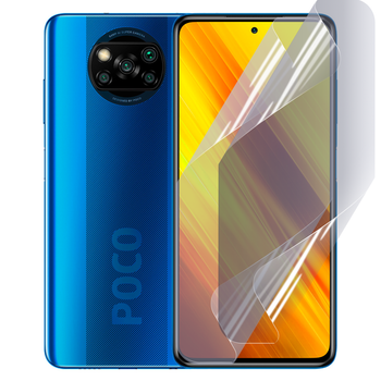 Плёнка гидрогелевая для Xiaomi Poco X3 NFC глянцевая противоударная прозрачная