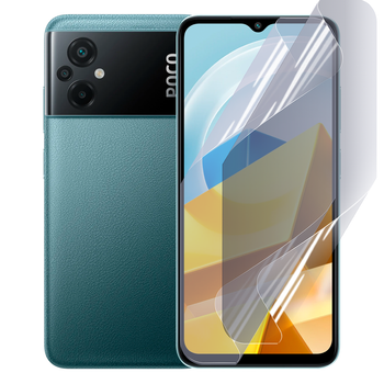 Плёнка гидрогелевая для Xiaomi POCO M5 глянцевая противоударная прозрачная