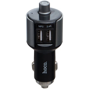 АЗУ FM модулятор Hoco E19 (2USB 2.4А) Черный / Серый