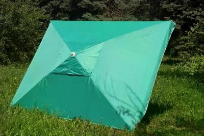 Зонт торговый 3×3 м, квадратный, серебристое покрытие, клапан