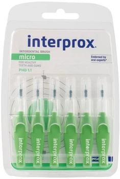 Щітки Dentaid Interprox 4G Micro для міжзубних проміжків 1.1 мм 6 шт (45705) (8247426033481)