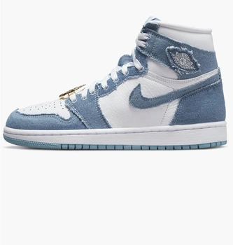 Кроссовки женские Jordan 1 High Og Denim 43 Блакитно-білий DM9036-104