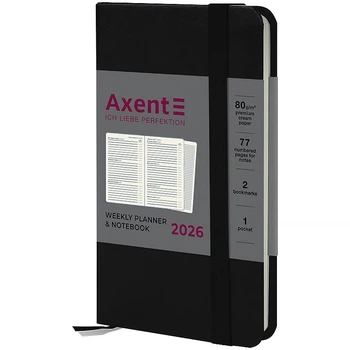 Еженедельник датированный 2026 Axent Pocket Strong 90*150 мм 192 страницы черный (8508-26-01-A)