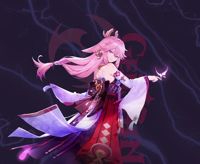 Килимок для мишки genshin impact yae miko розмір: 180x220