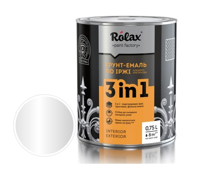 Грунт-эмаль 3в1 по ржавчине Rolax №403 серебристая 0.75 л