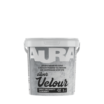 Краска декоративная Aura Velour Silver Эффект бархата и велюра Серебряная 1 л (1,2 кг)