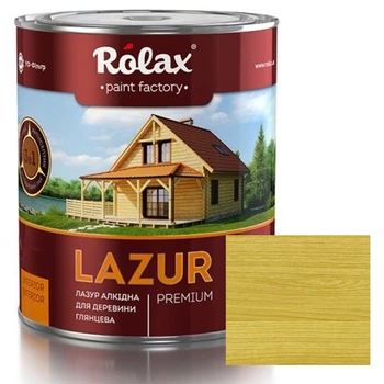 Лазурь для древесины Rolax Lazur Premium №112 олива глянцевая 0.75 л