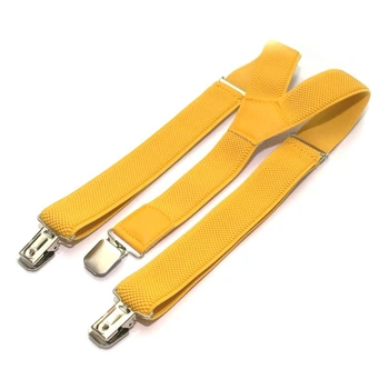 Подростковые подтяжки Gofin желтые однотонные PBT-4211