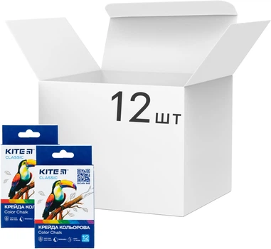 Упаковка мела Kite Classic 6 цветов 12 шт х 12 пачек (K-075)
