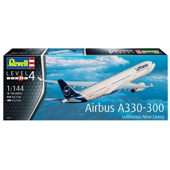 Сборная модель Revell Самолет Airbus A330-300 Lufthansa уровень 4 масштаб 1:144 (RVL-03816)