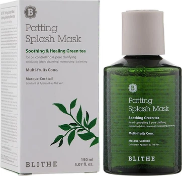 Сплэш-маска BLITHE Patting Splash Mask Soothing & Healing Green Tea с экстрактом зелёного чая 150 мл до 31.1.2027