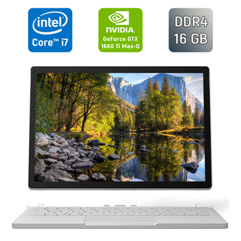 Игровой ноутбук-трансформер Б-класс Microsoft Surface Book 3 / 15" (3240x2160) IPS / Intel Core i7-1065G7 (4 (8) ядра по 1.3 - 3.9 GHz) / 16 GB DDR4 / 256 GB SSD / nVidia GeForce GTX 1660 Ti Max-Q, 6 GB GDDR6, 192-bit / WebCam / USB Type-C б/у