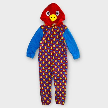 Комбінезон кігурумі Onesie теплий плюшевий дитячий на хлопчика Птах 110-116 см (4-6 років) синій, червоний