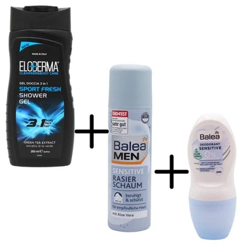 Гель для душа мужской Eloderma 3в1 SportFresh 250мл +дезодорант-антиперспирант 200мл + ПОДАРОК роликовый дезодорант 50мл
