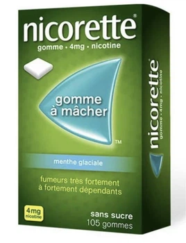Никотиновая жевательная резинка, Nicorette gomme, Menthe glaciale 4мг/105 шт