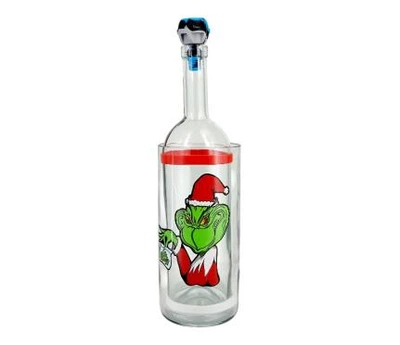 Стеклянный водный бонг - «Merry Christmas Weed Grinch»