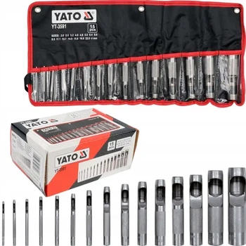 Набор пробойники отверстий YATO 2-22 мм 15 штук YT-3591