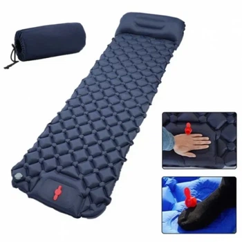 Надувний туристичний матрац 188х58х6см, Outdoor Sleeping / Похідний каремат з подушкою (122818)