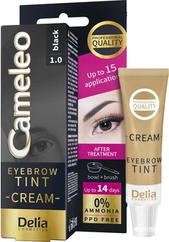 Крем-краска для бровей Delia cosmetics Cameleo 1.0 Черный 15 мл (5901350441961)