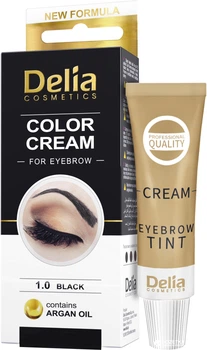 Крем-краска для бровей Delia cosmetics с маслом арганы 1.0 Черный 15 мл (5906750815923)