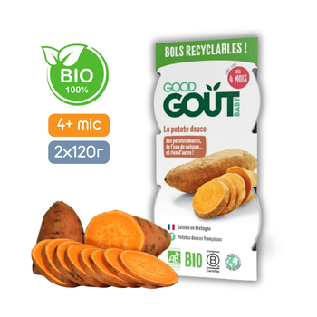 Овощное пюре Good Gout BIO Батат для детей от 4 месяцев, 2х120 г