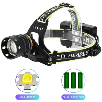 Супер потужний ліхтар на чоло Police BL-A14-3-P90, power bank, 3x18650, zoom, ЗП Type-C, Box