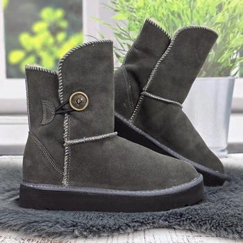 Женские зимние угги ShoesBand Табако натуральные замшевые внутри