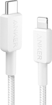 Kabel Anker 322 USB-C to Lightning - 1.8 m Nylon White (A81B6H21/A81B6G21)