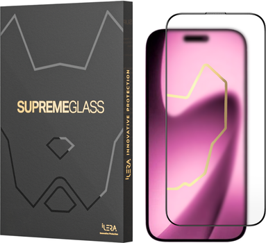 Захисне скло iLera FrostedGlass 2.0 для Apple iPhone 17 Pro Black (ILFRGL17PR)