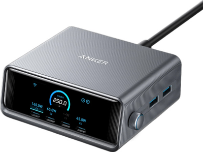 Мережевий зарядний пристрій Anker GaNPrime Charger 250W, 4xUSB-C PD, 2xUSB-A Black (A2345341)