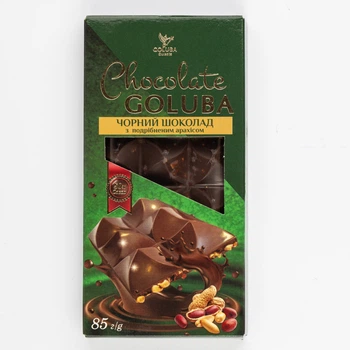 Шоколад чорний з подрібленим арахісом Goluba Sweets 0.085 грам