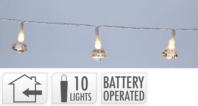 Світлодіодна гірлянда Christmas Decoration 10 LED 1.5 м на батарейках Теплий білий (ARX100540)