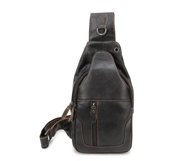 Мужская сумка на грудь (слинг) L. Collection (371) black