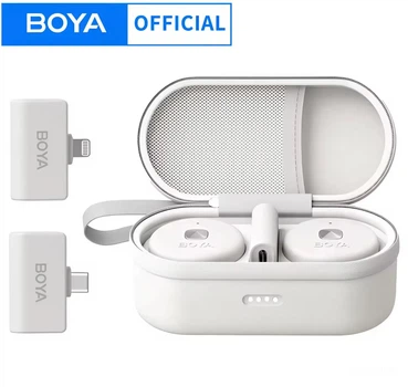 Петличний мікрофон BOYA Omic U з зарядним кейсом та 2 адаптерами USB-C та Lightning, Білий (5257202)