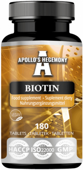 Дієтична добавка Apollo's Hegemony Біотин 180 таблеток (8721077930398)