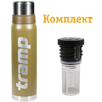 Комплект Tramp Термос 0,9 л оливковий TRC-027-olive + Пробка для термосів Expedition UTRA-287