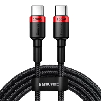 Кабель Baseus Cafule PD2.0 100W flash charging Type-C For Type-C cable (20V 5A)2m Red+Black (CATKLF-AL91)