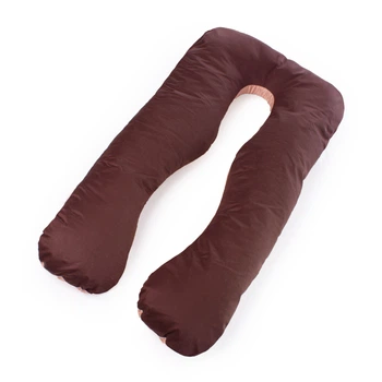 Подушка для беременных и отдыха U-образная MirSon № 8028 Delicate Satin "Cappuccino" EcoSilk 140x75x20 см (2200006178668)