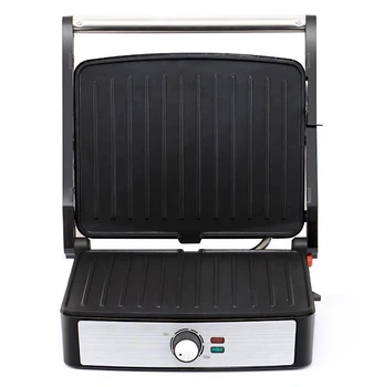 Контактный гриль электрический Hoffmans HM-3018 с антипригарными пластинами 2200W Black-Silver (3_07227)