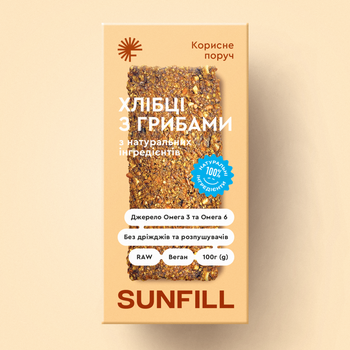 Хлібці з грибами SUNFILL, 100 г