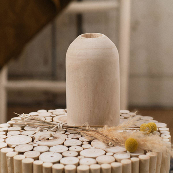 Wazon Today Pure drewniany rozmiar M beżowy 17.5 cm (3574641610715)